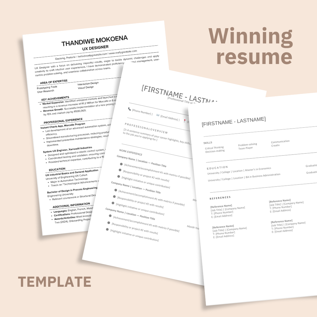 Winning Resume Template