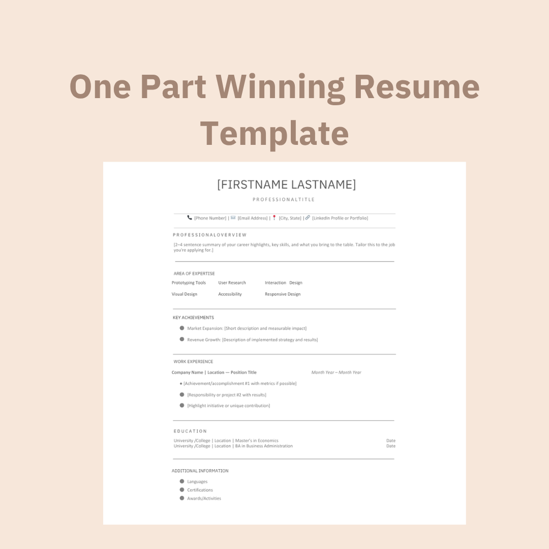 Winning Resume Template